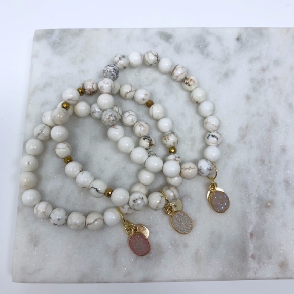 White Turquoise Druzy Bracelets - Picture 3 of 8